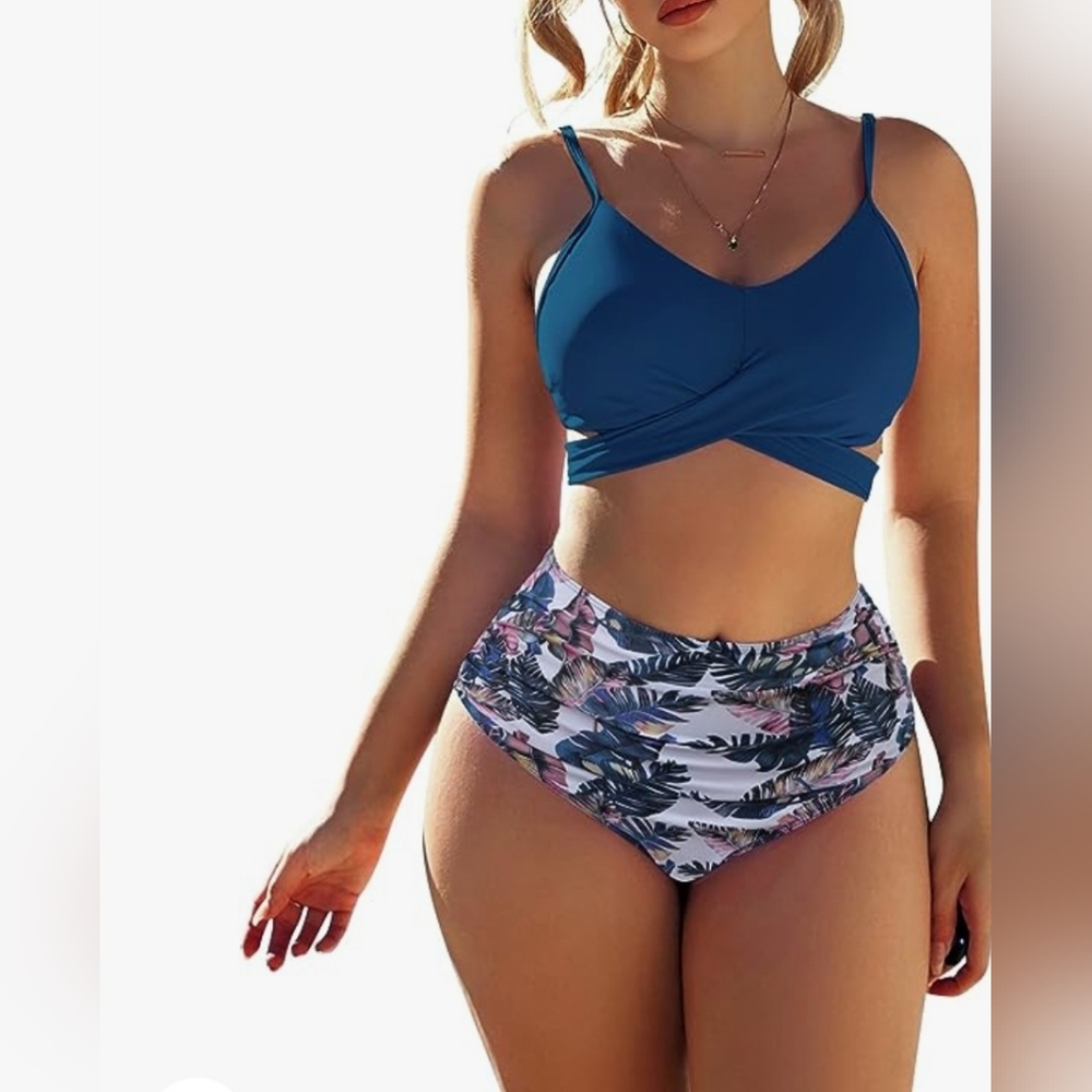 NWT high waisted wrap top 2 piece swimsuit XXL